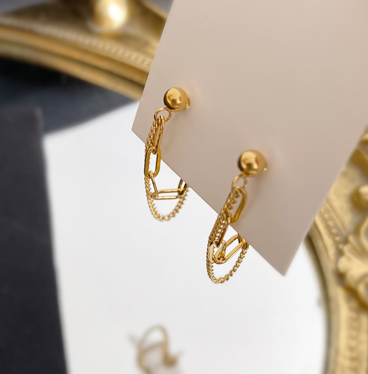 Geometric Electroplated Earrings For Women In 304 Stainless Steel With 18K Real Gold Plated PVD Coating 4