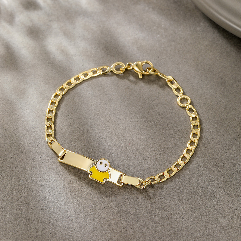 Wholesale Jewelry Cartoon Style Lady XUPING Solid Color Copper 18K Gold Plated Plating Cuban Link Chain Curb Chain Bracelets