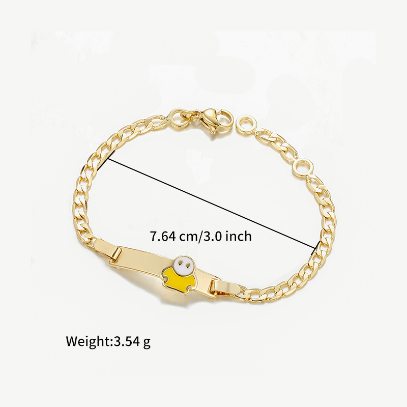 Wholesale Jewelry Cartoon Style Lady XUPING Solid Color Copper 18K Gold Plated Plating Cuban Link Chain Curb Chain Bracelets 2