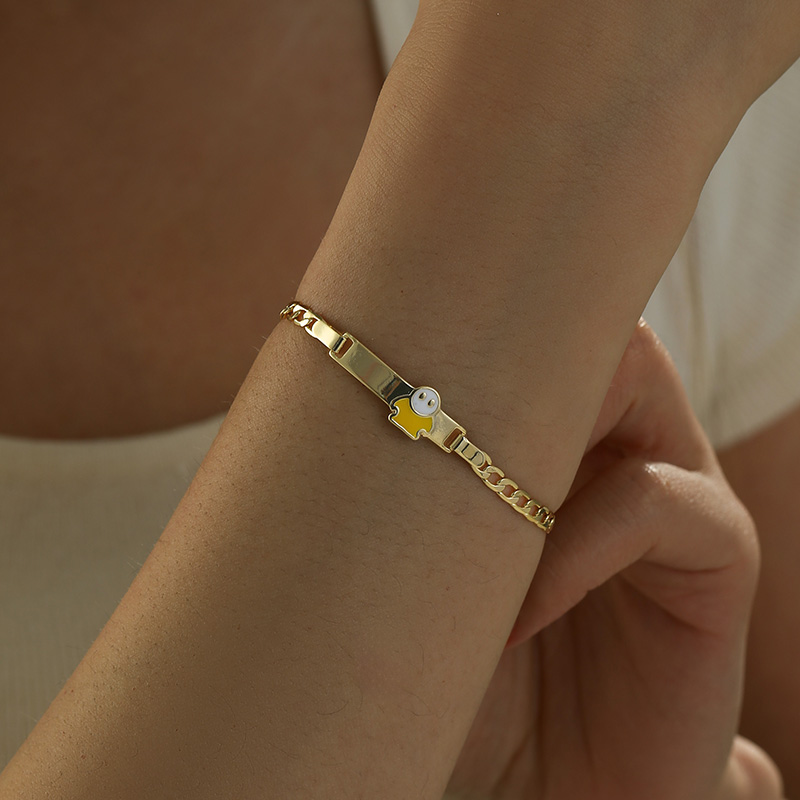 Wholesale Jewelry Cartoon Style Lady XUPING Solid Color Copper 18K Gold Plated Plating Cuban Link Chain Curb Chain Bracelets 3