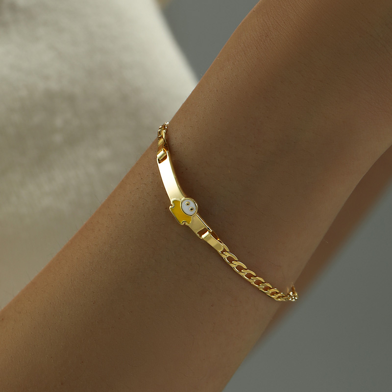 Wholesale Jewelry Cartoon Style Lady XUPING Solid Color Copper 18K Gold Plated Plating Cuban Link Chain Curb Chain Bracelets 4