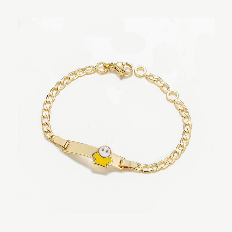 Wholesale Jewelry Cartoon Style Lady XUPING Solid Color Copper 18K Gold Plated Plating Cuban Link Chain Curb Chain Bracelets 6