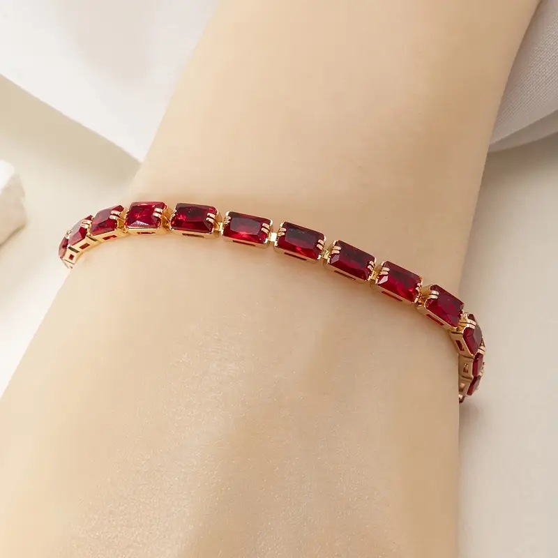 Wholesale Jewelry Classic Style Geometric Copper Zircon Bracelets Chain-free 4