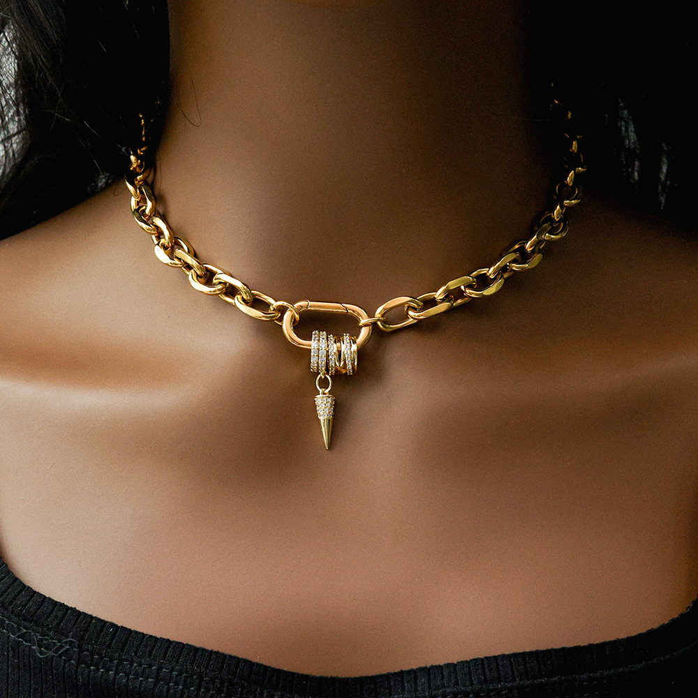 304 Stainless Steel Copper Geometric Long-Lasting Plated Vacuum Plating 18K Real Gold Plated Elegant Classical Luxurious Cuban Link Chain Curb Chain Lobster Trigger Clasp Closure Necklace