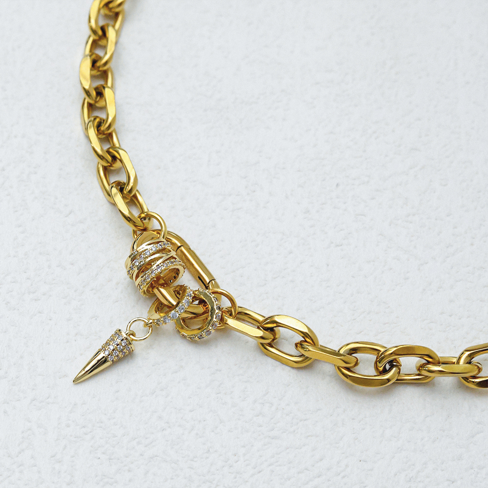 304 Stainless Steel Copper Geometric Long-Lasting Plated Vacuum Plating 18K Real Gold Plated Elegant Classical Luxurious Cuban Link Chain Curb Chain Lobster Trigger Clasp Closure Necklace 6