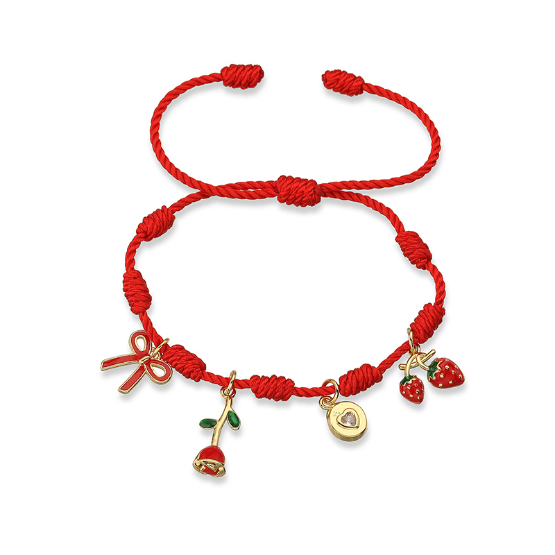 Wholesale Jewelry Elegant Cute Sweet Starfish Crab Shell Copper Zircon 18K Gold Plated Enamel Plating Twisted Rope Chain Carrying Strap 8