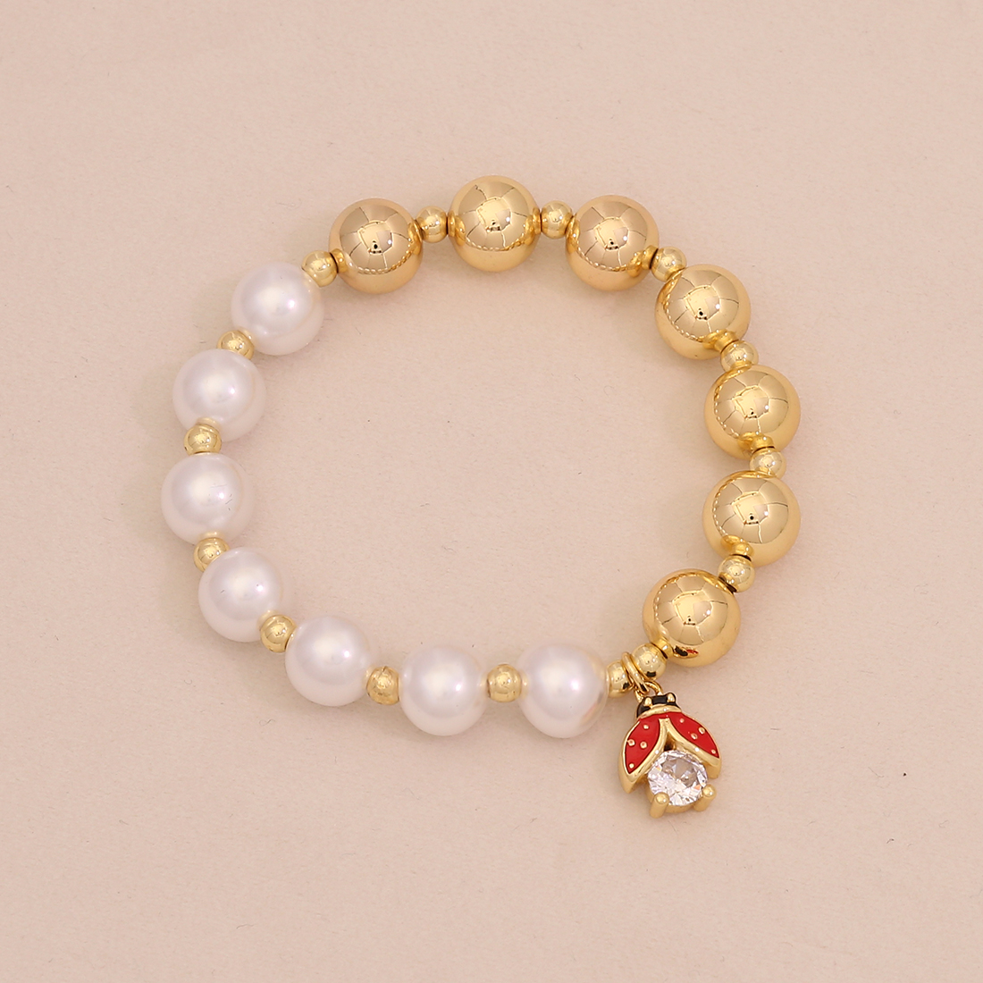 Wholesale Jewelry Elegant Glam Cute Insect Copper Beaded Chain Bracelets 5