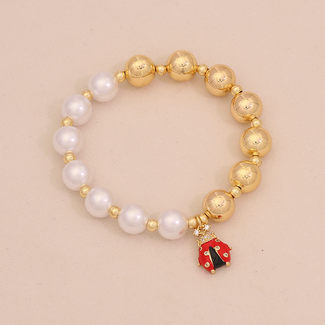 Wholesale Jewelry Elegant Glam Cute Insect Copper Beaded Chain Bracelets 6