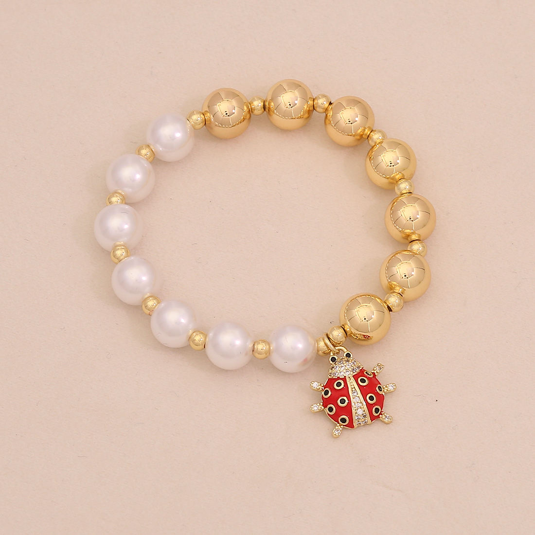 Wholesale Jewelry Elegant Glam Cute Insect Copper Beaded Chain Bracelets 8