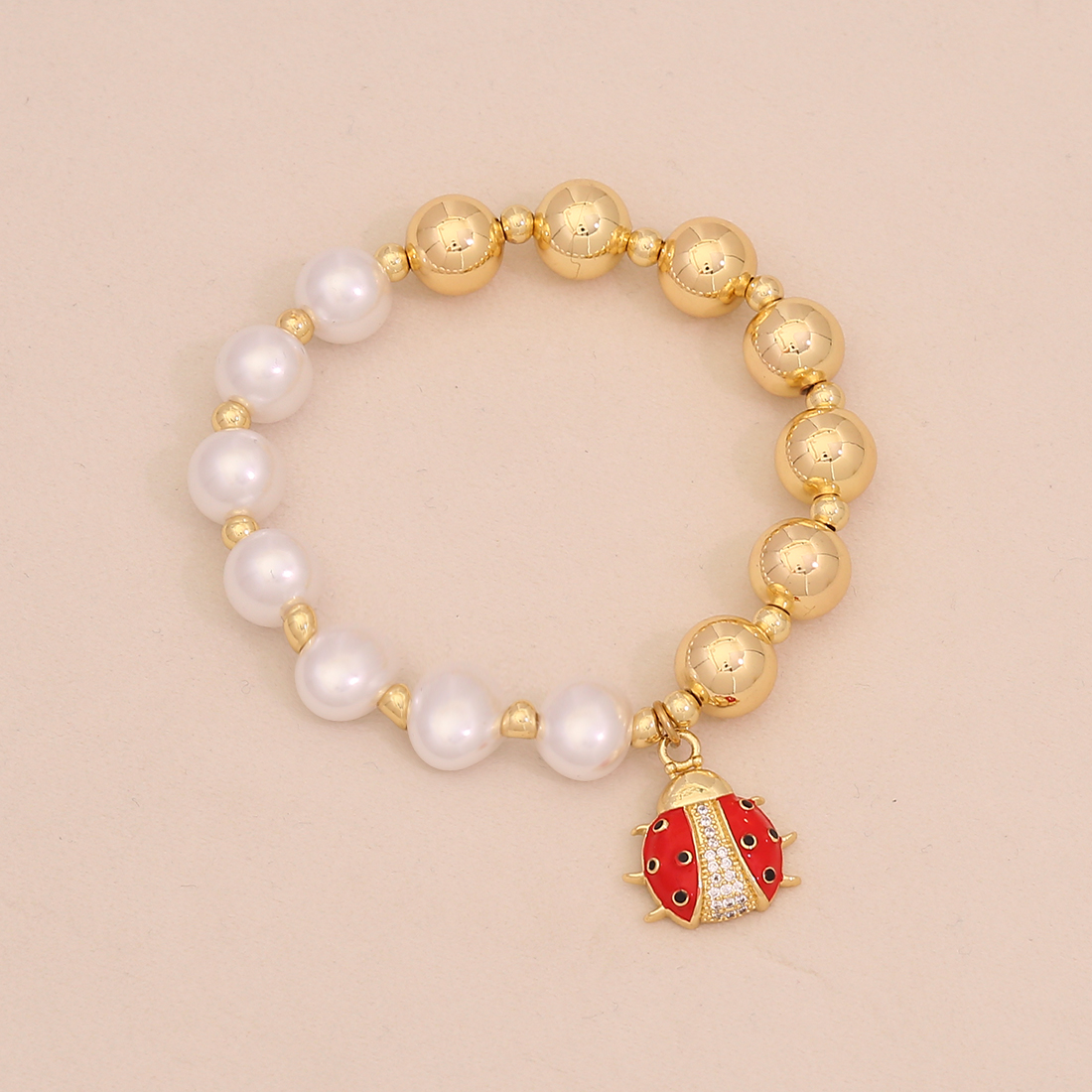 Wholesale Jewelry Elegant Glam Cute Insect Copper Beaded Chain Bracelets 10