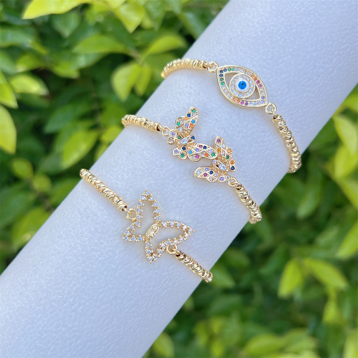 Wholesale Jewelry Elegant Glam Eye Butterfly Copper Bracelets
