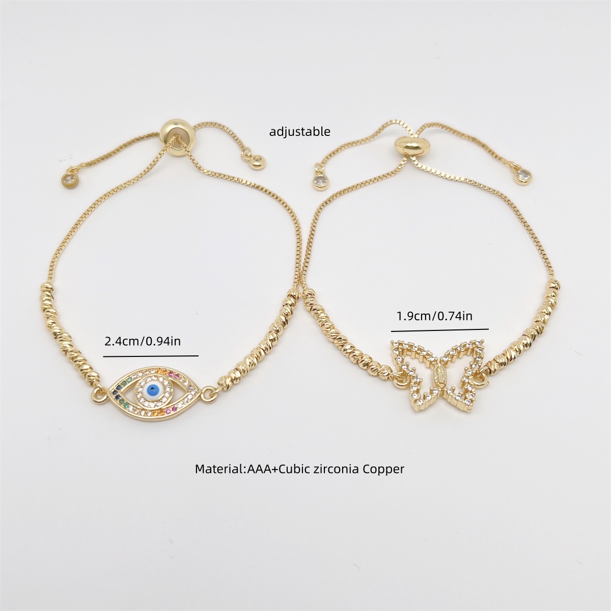 Wholesale Jewelry Elegant Glam Eye Butterfly Copper Bracelets 2