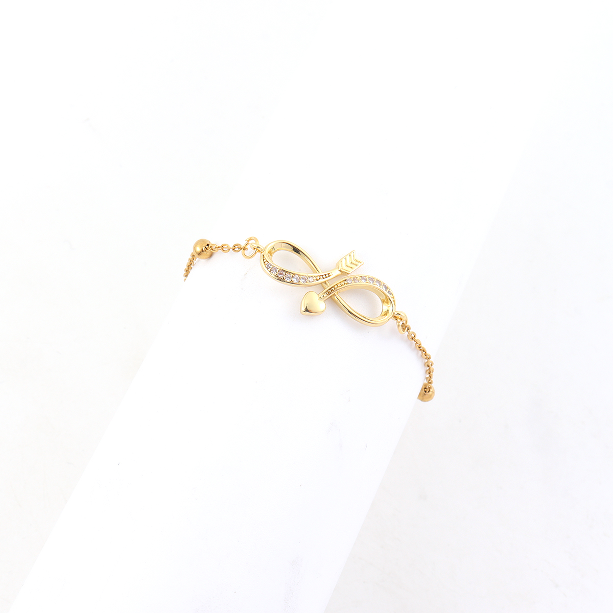 Wholesale Jewelry Elegant Simple Style Classic Style Infinity 201 Stainless Steel Copper Zircon Ball Chain Bracelets 4