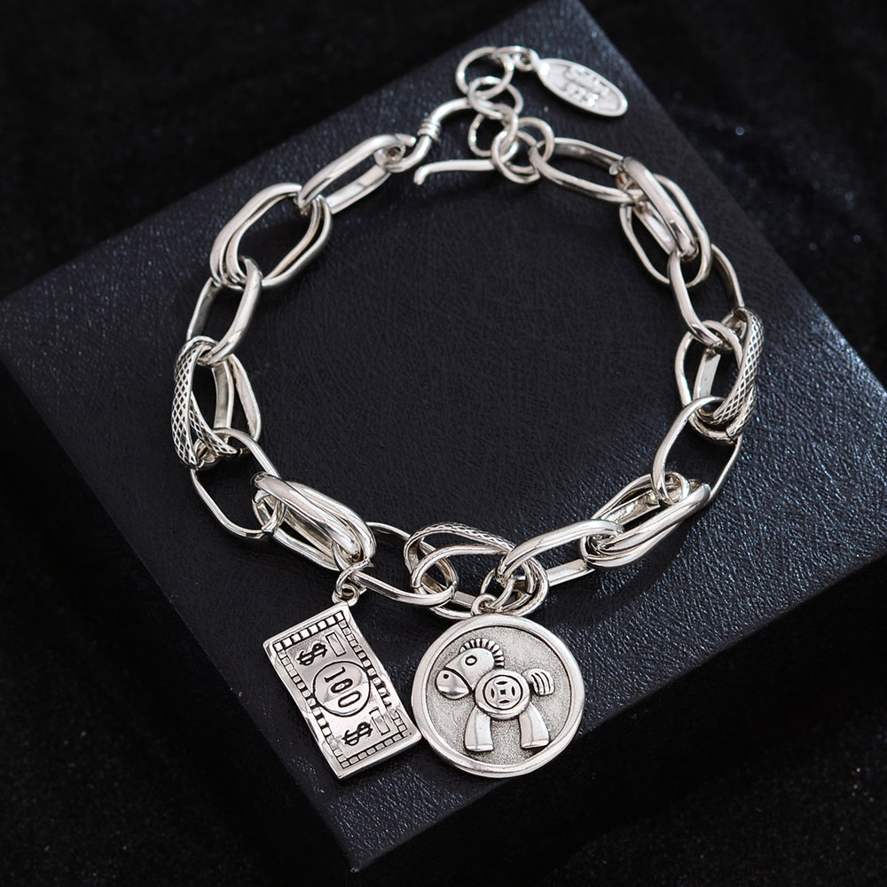 Wholesale Jewelry Hip-Hop Round Copper Cable Chain Bracelets