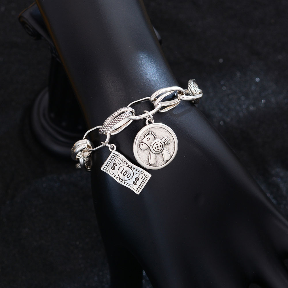 Wholesale Jewelry Hip-Hop Round Copper Cable Chain Bracelets 3