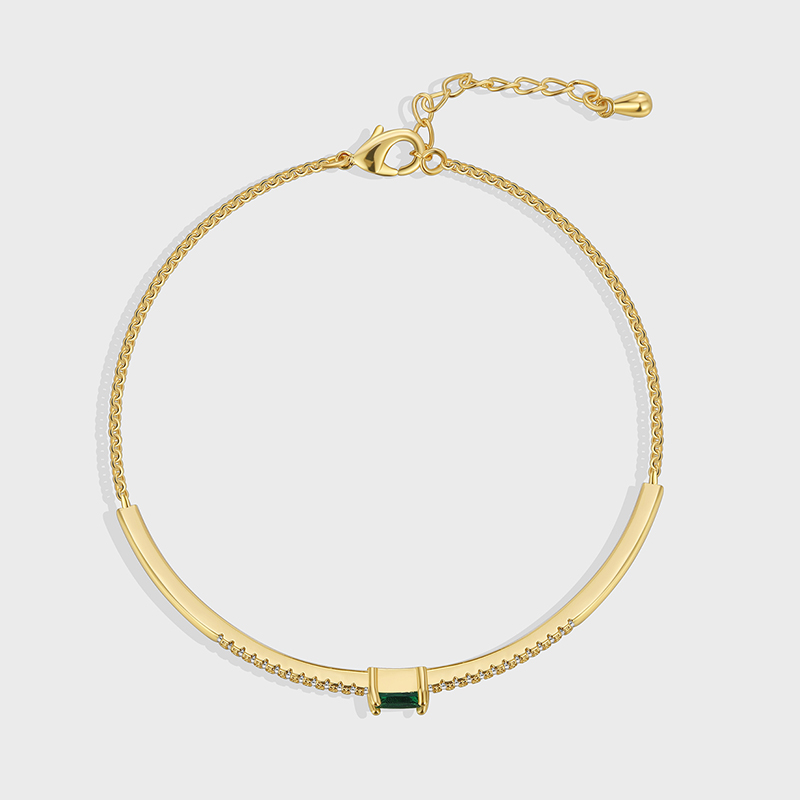 Copper Geometric Rack Plated Zircon IG Style Casual Bracelets