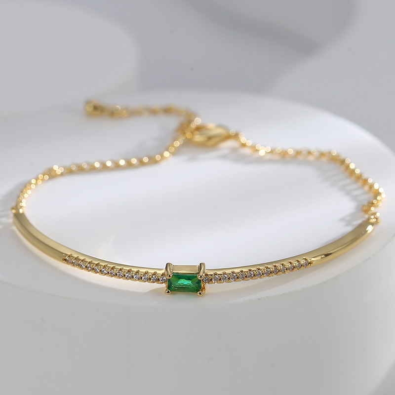Copper Geometric Rack Plated Zircon IG Style Casual Bracelets 3