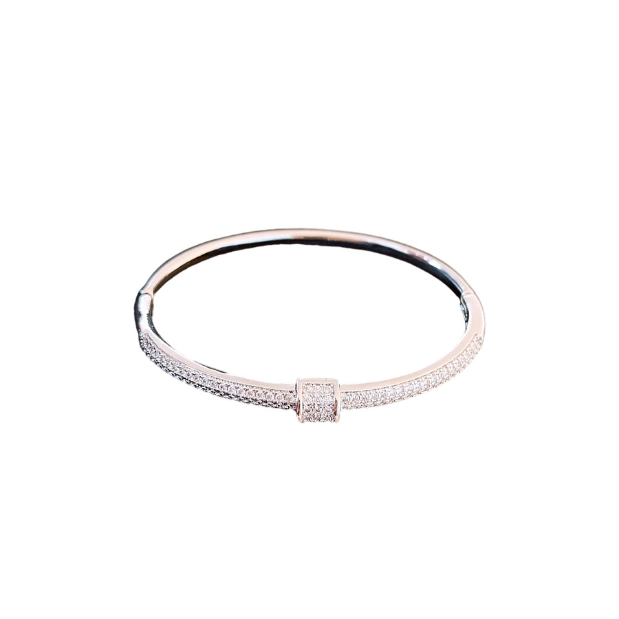 Wholesale Jewelry Modern Style Simple Style Geometric Copper Zircon Inlay Bangle 6