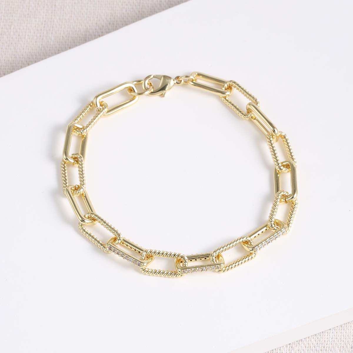 Wholesale Jewelry Simple Style Classic Style Geometric Copper Cable Chain Chain Bracelet 2