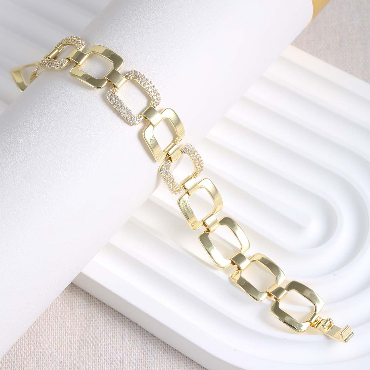 Wholesale Jewelry Simple Style Classic Style Geometric Copper Cable Chain Chain Bracelet 4