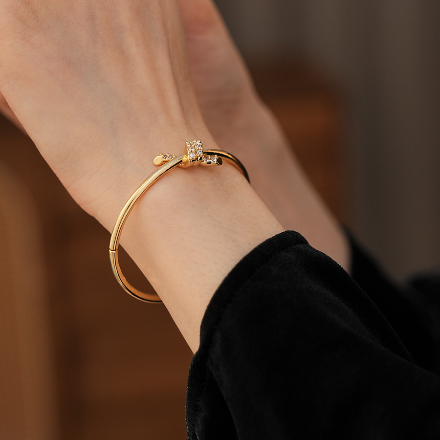 Wholesale Jewelry Simple Style Classic Style Geometric Copper Plating Bangle 3