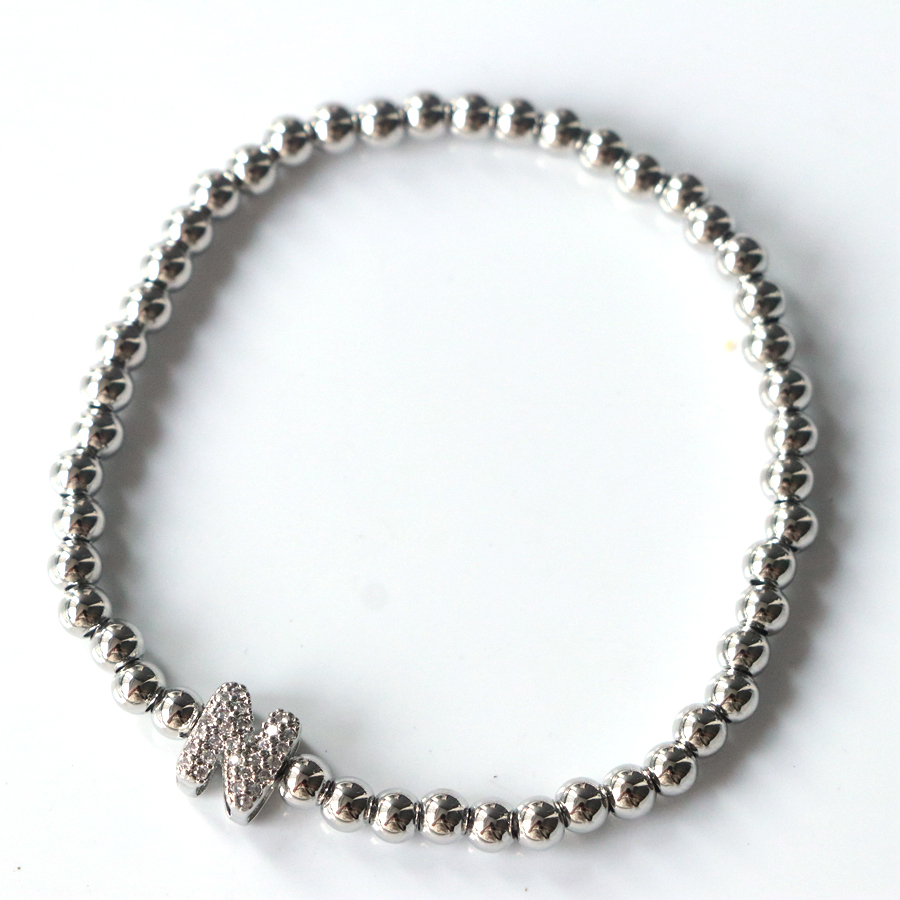 Wholesale Jewelry Simple Style Letter Copper Zircon Bracelets 8