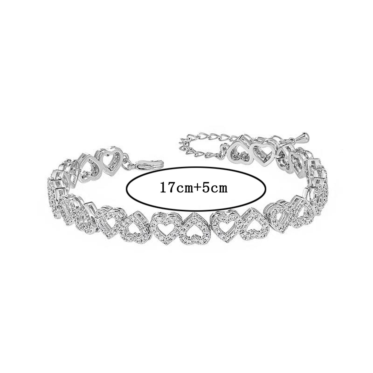 Wholesale Jewelry Vintage Style Classic Style Heart Shape Copper Zircon Plating Bracelets Chain-free 2