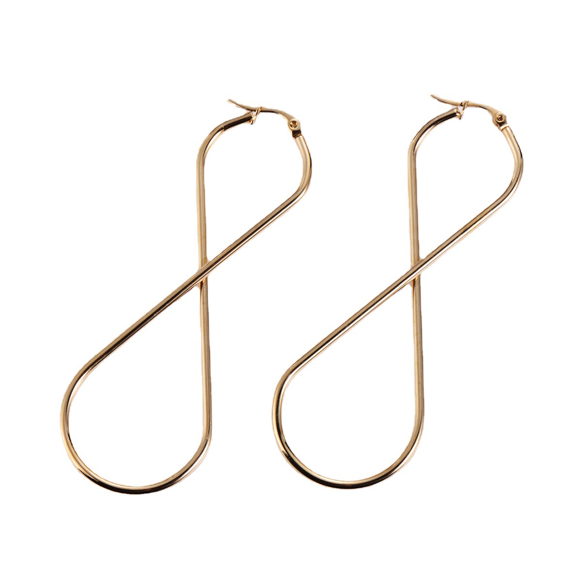 Geometric Earrings For Women In Gold Featuring Imitation Gold Stainless Steel Material, 1 Pair No Inlaid Design 5