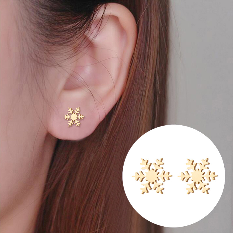 Waterproof Non Tarnish Animal Stud Earrings For Women, 18K Gold PVD Coated 304 Stainless Steel 4
