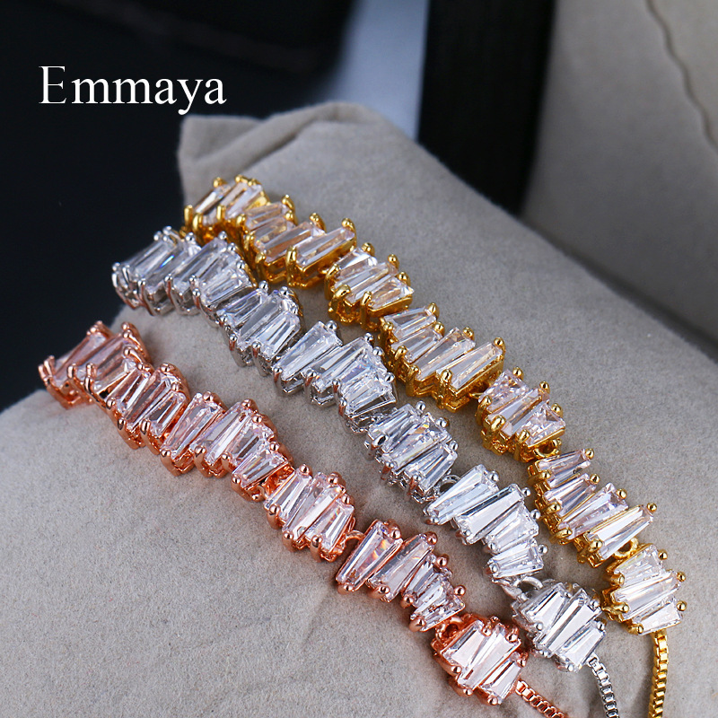 Women's Copper Bracelet With Zircon Inlay In Rose Gold 2