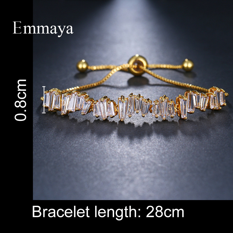 Women's Copper Bracelet With Zircon Inlay In Rose Gold 3