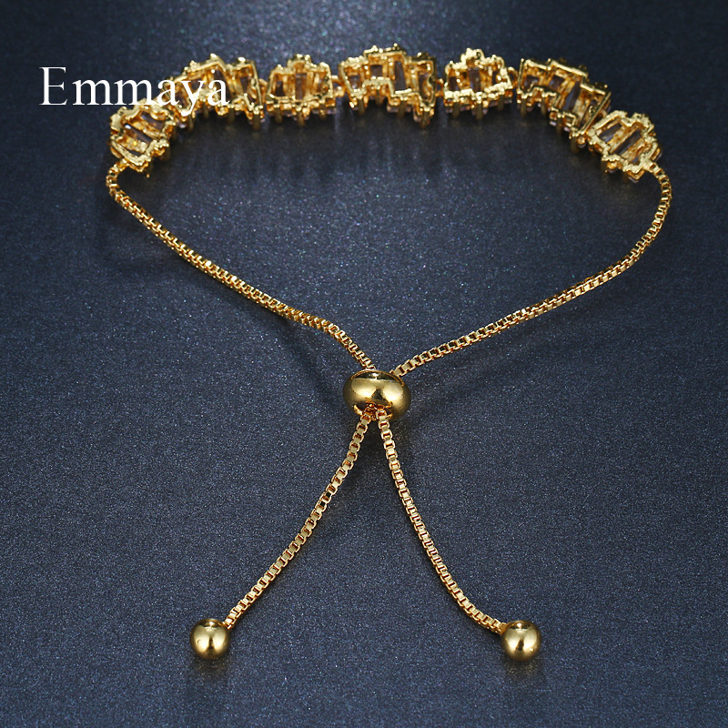 Women's Copper Bracelet With Zircon Inlay In Rose Gold 4