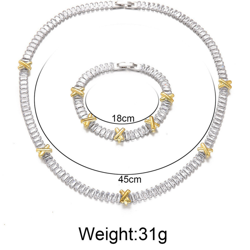 Women's Copper Bracelets With Zircon Inlay, 2 Pieces Set 5