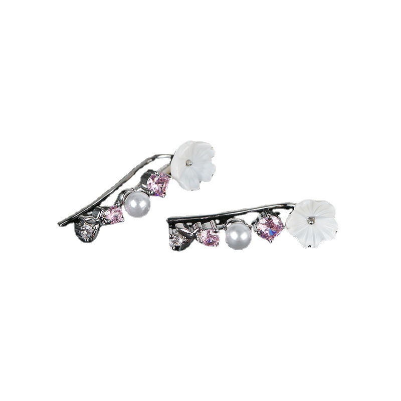 Women’s Copper Drop Earrings Featuring Electroplated Gold Plating And Rhinestone Inlay In A Beautiful Flower Design 5