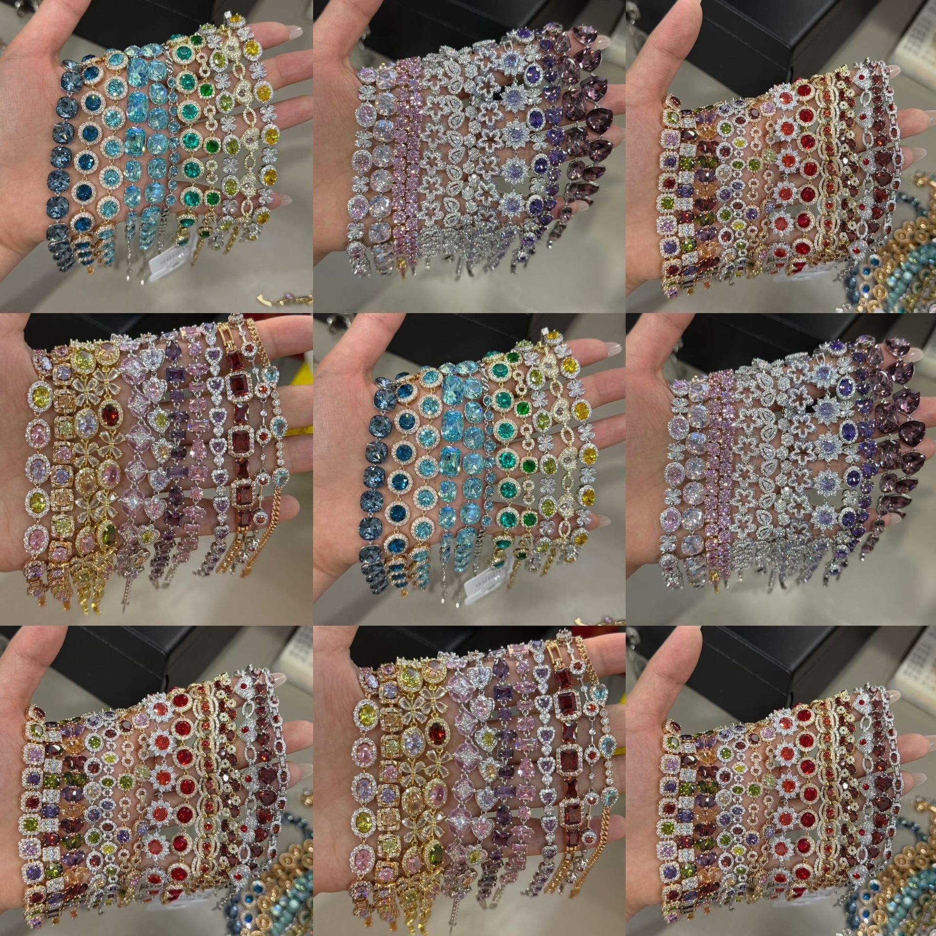 Women’s Copper Flowers Bracelet With Zircon Inlay, Available In Colour