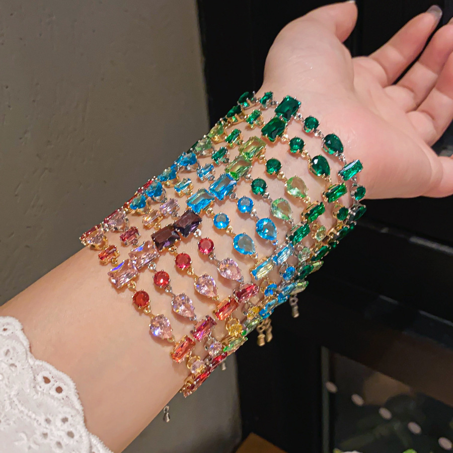 Women’s Copper Flowers Bracelet With Zircon Inlay, Available In Colour 3