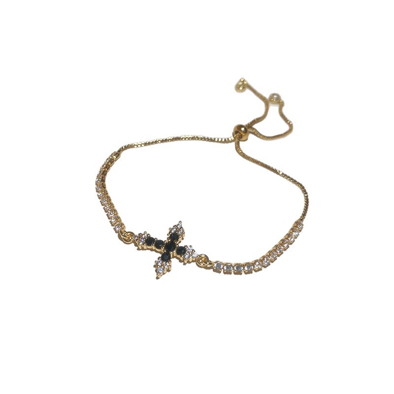 Women’s Copper Flowers Bracelet With Zircon Inlay, Available In Colour 5