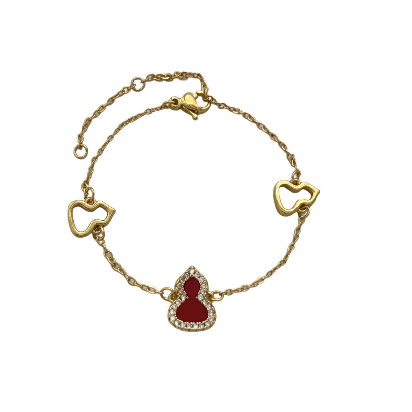 Women’s Copper Gourd Bracelet With Rhinestones In Gold, Perfect For Travel 5