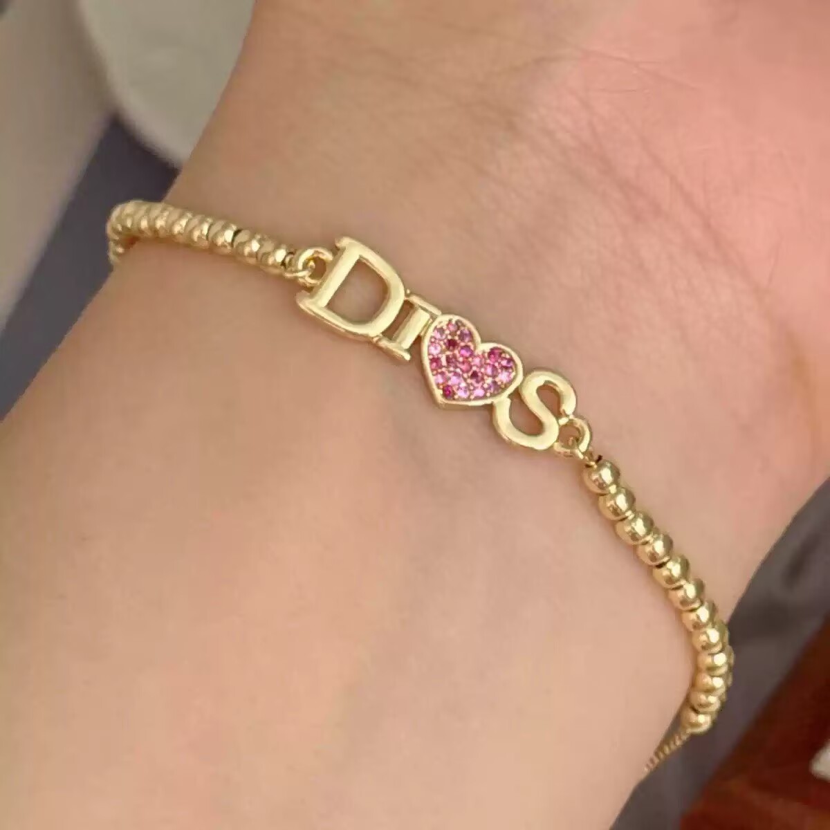 Electroplated Copper Bracelet For Women With 18K Real Gold Plated PVD Coated Finish And Zircon Inlay, Featuring Slider Chain 8