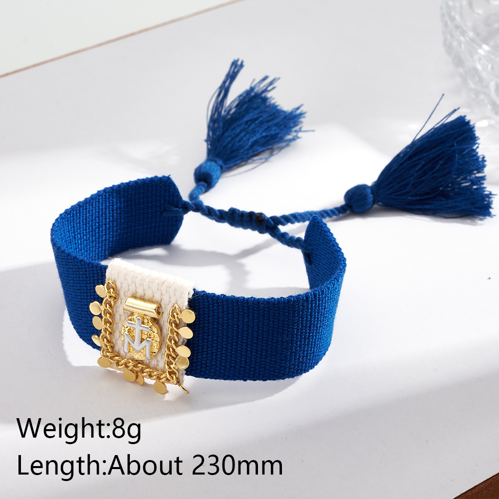 Women’s Electroplated Cross Drawstring Bracelet In Long-Lasting Golden Plated Copper With Cord String 5