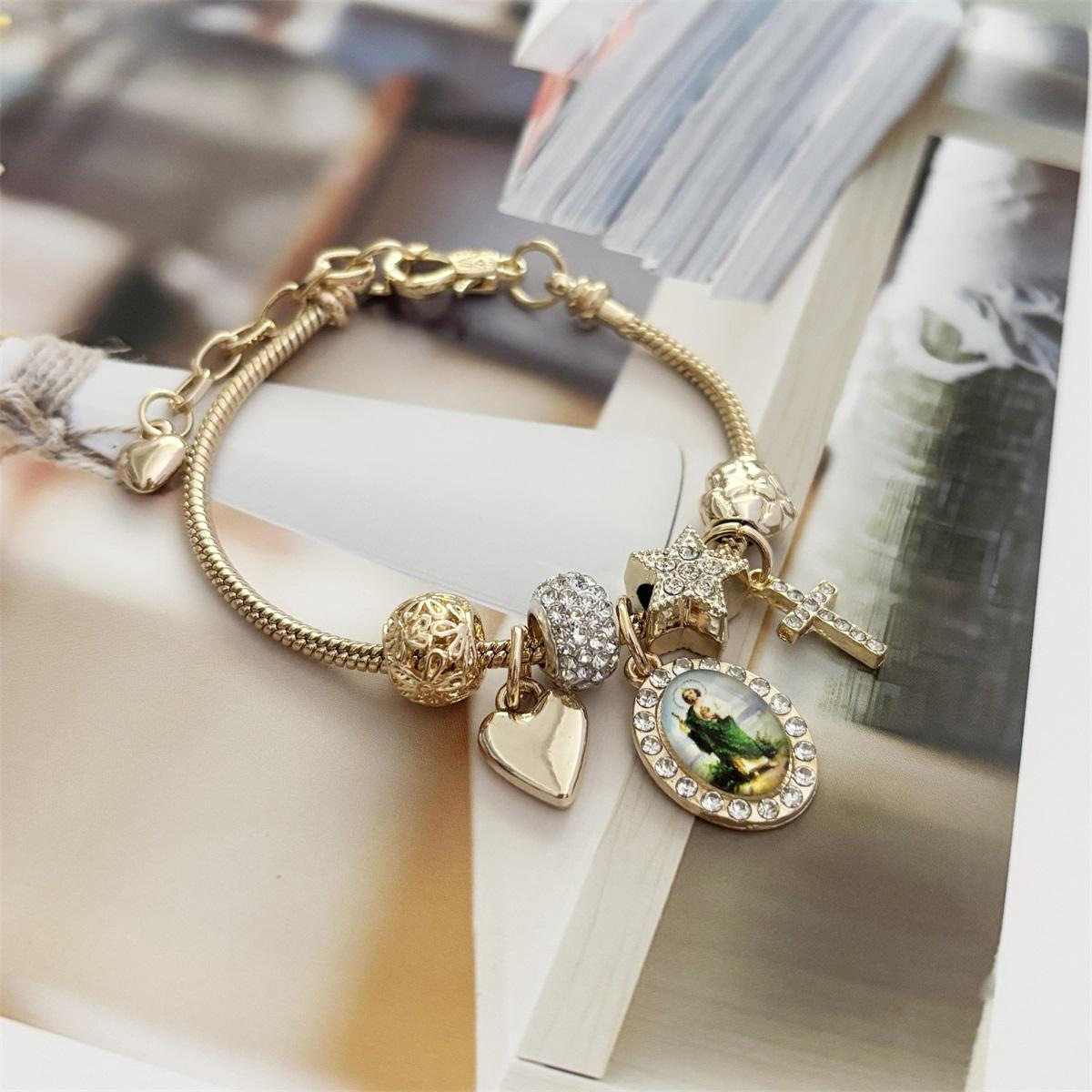 Women’s Ethnic Style Cross Beaded Bracelet In Electroplated Copper 4