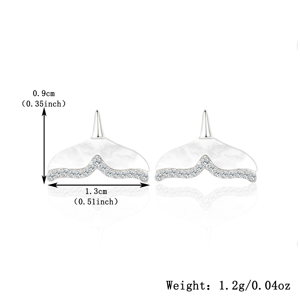 Women’s Fish Tail Three-Dimensional Stud Earrings In Copper With 18K Real Gold Water Plating And Zircon Inlay 2