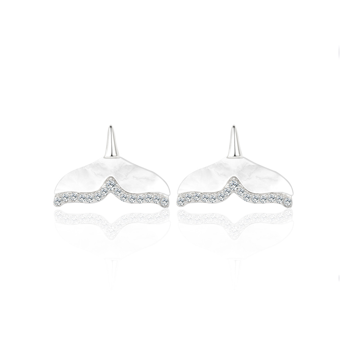 Women’s Fish Tail Three-Dimensional Stud Earrings In Copper With 18K Real Gold Water Plating And Zircon Inlay 8