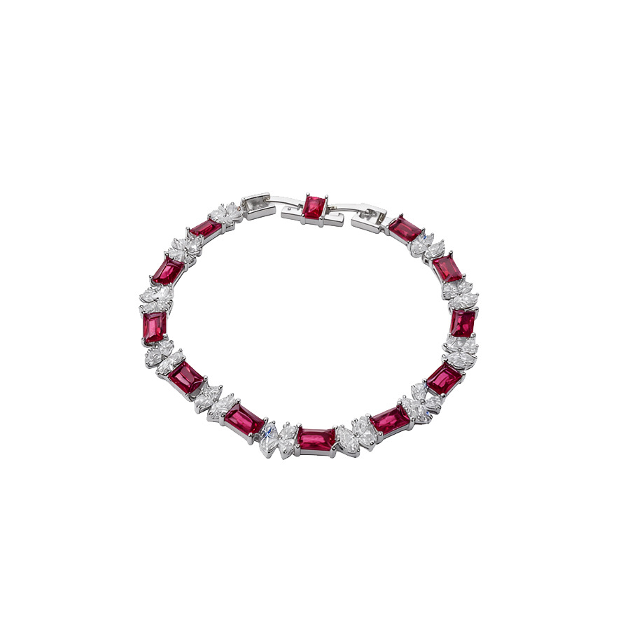 Women’s Flowers Bracelet In Silver With Electroplated Copper And Zircon Inlay 5