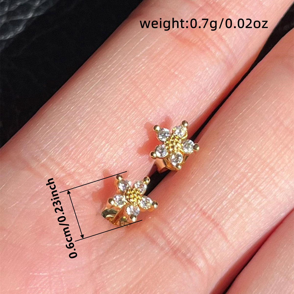 Women’s Flowers Stud Earrings With Pearl Inlay In KC Golden Plated Copper Featuring Claw Setting And Water Plating 4
