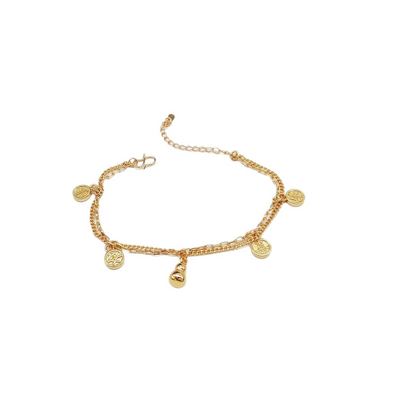 Women’s Gourd Tassel Bracelets In Gold Electroplated Copper 5