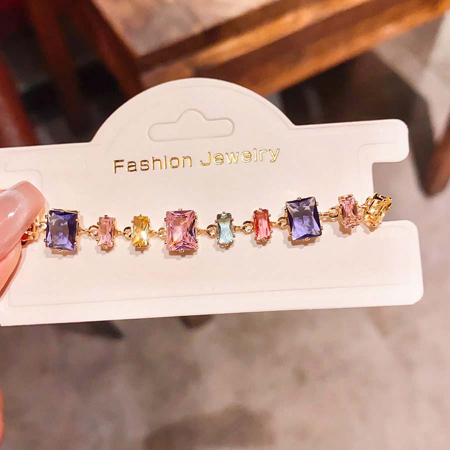 Women’s New Style Copper Bracelet With Zircon Inlay Featuring Water Droplets Design In Gold 2