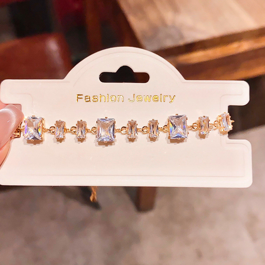 Women’s New Style Copper Bracelet With Zircon Inlay Featuring Water Droplets Design In Gold 4