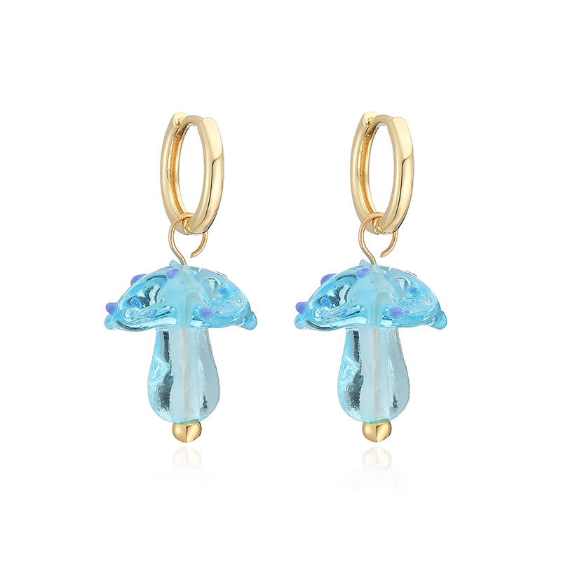 Women’s Mushroom Stud Earrings With Zircon Inlay, Copper Base Featuring 18K Real Gold Water Plating 5