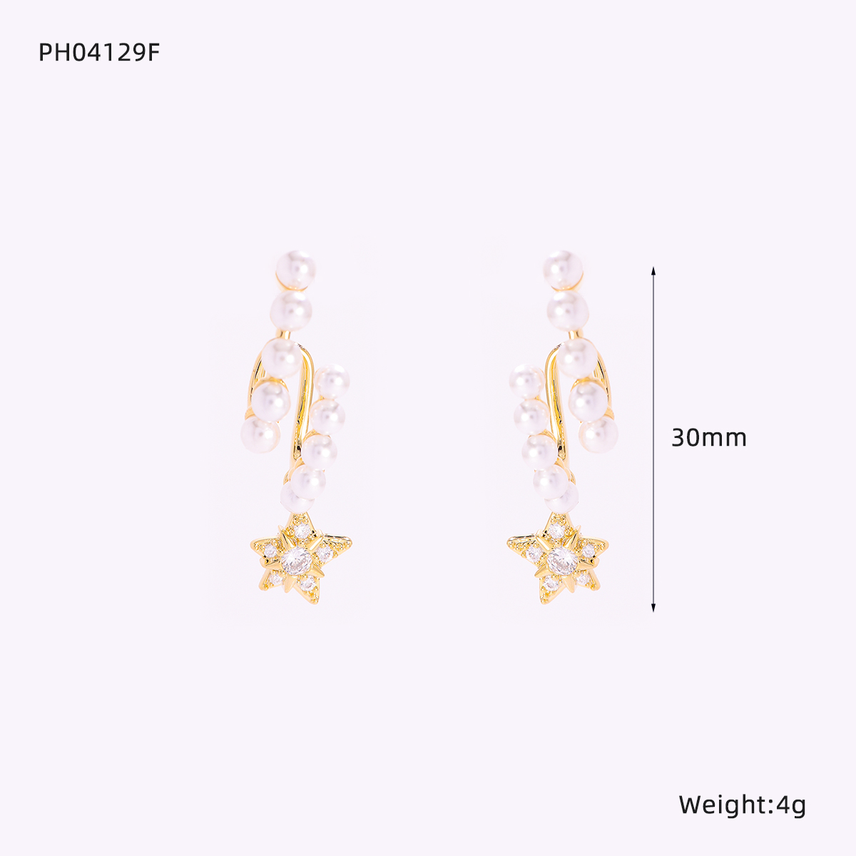 Women’s Star Pattern Electroplated Copper Earrings With Zircon Inlay, Featuring Water Plating For Durable Shine 4